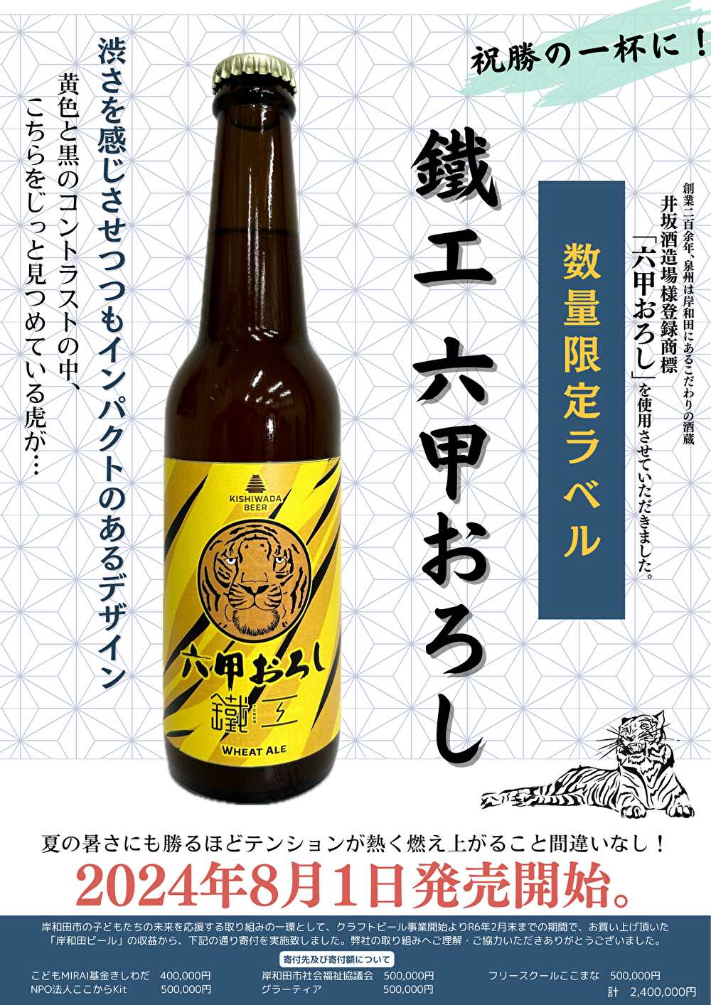 クラフトビール（岸和田ビール）限定ラベルのお知らせ